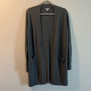 Women’s Jigsaw gray pure wool open front duster cardigan sweater size XS